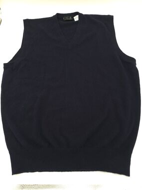 TSE - 100% Pure Cashmere Vest Pullover Jumper - Navy Blue - L Preppy City